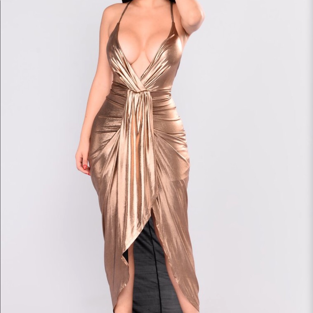 Gold Fashion Nova dress